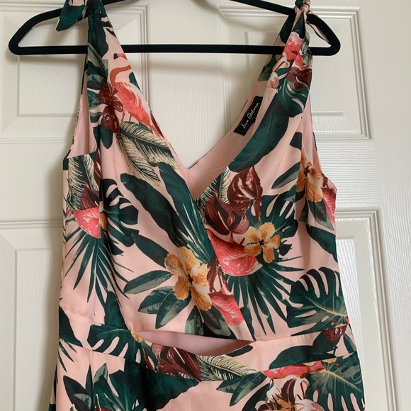 Sleeveless Flamingo-print Dress In Pink/ Green | SAM EDELMAN - Picture 4 of 6